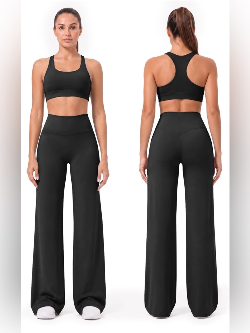Black High-Waist Wide Leg Pants — Women